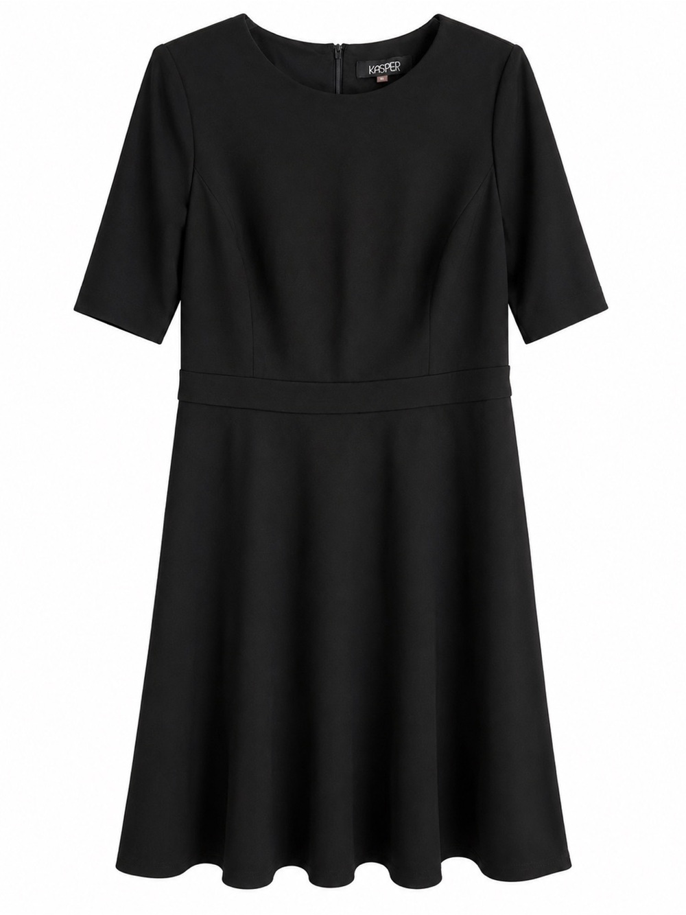 Kasper Black Fit & Flare Dress XL Career Office Cocktail Midi Dress